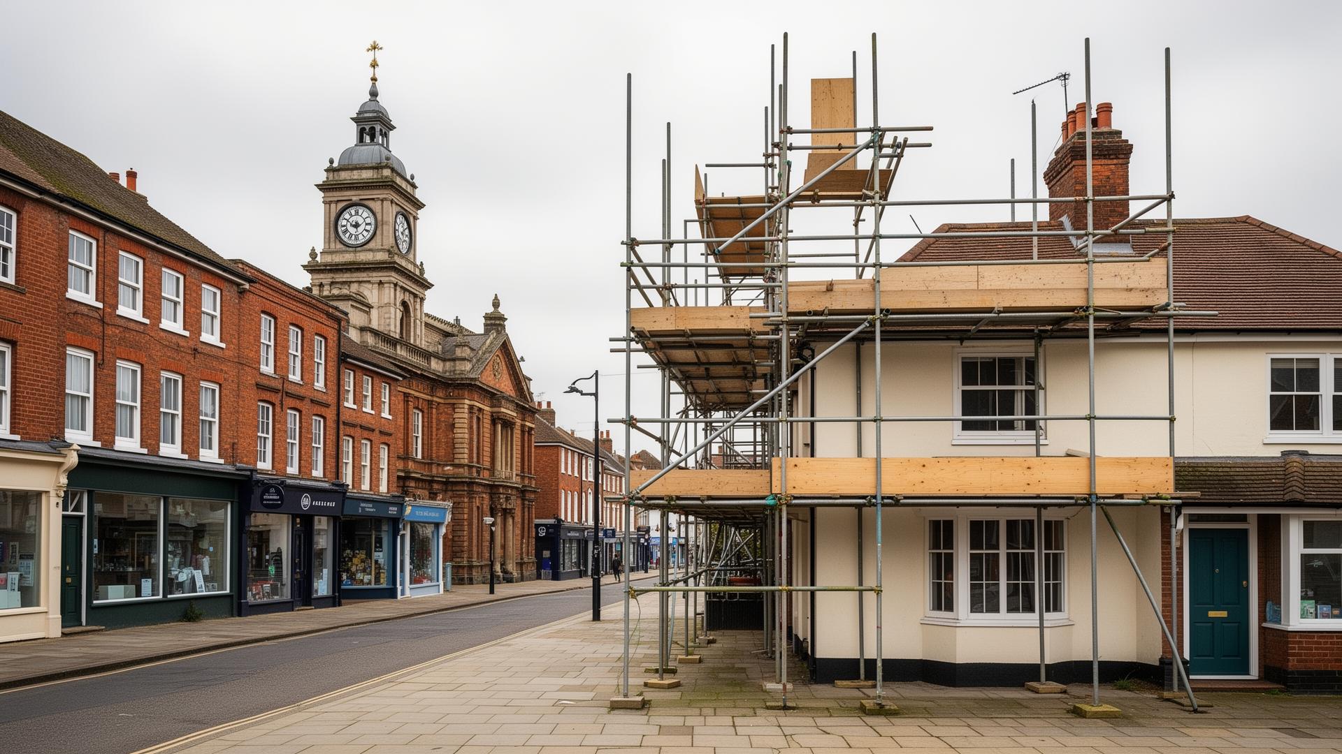 Scaffolding work in Braintree, Essex