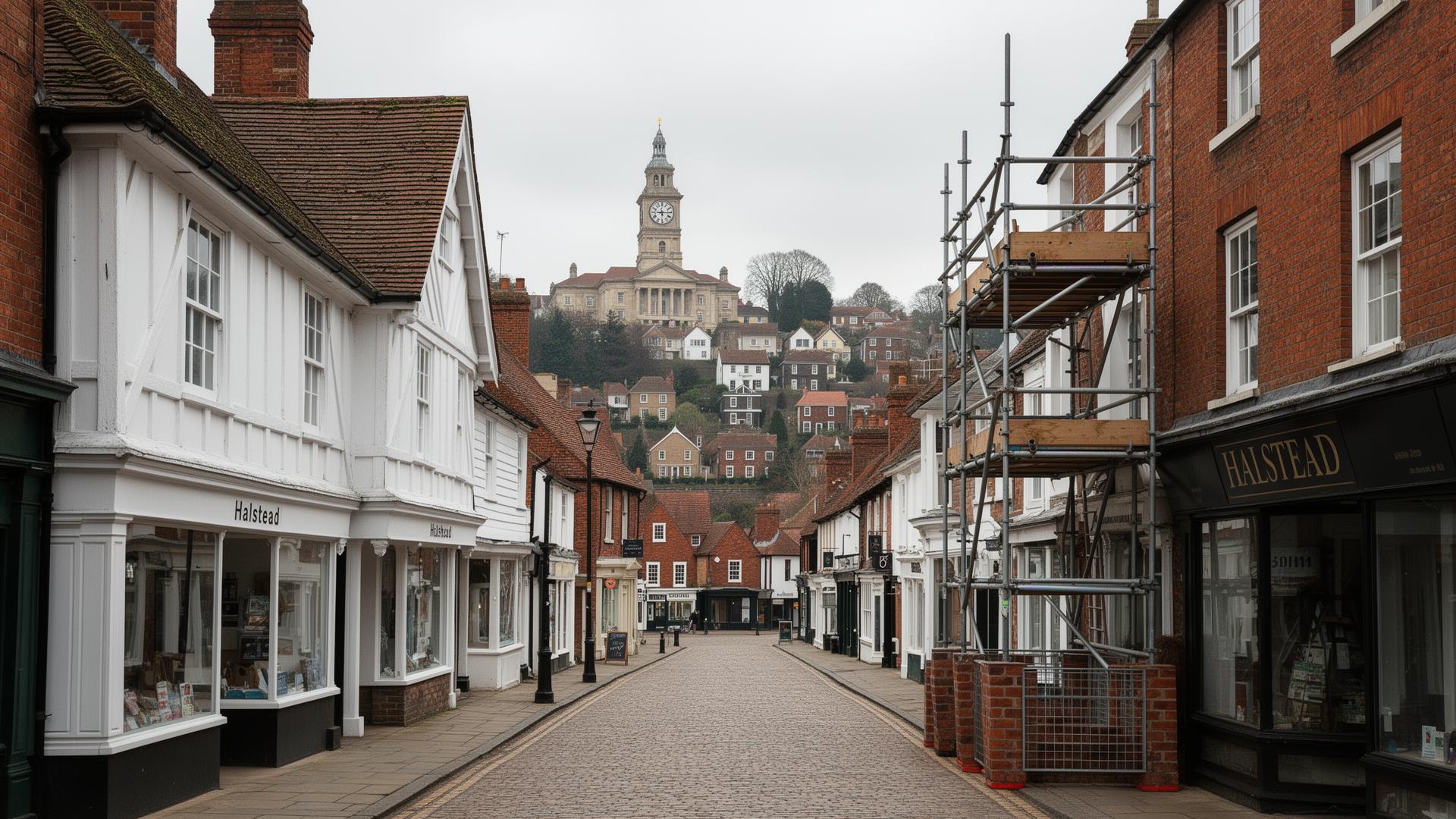 Scaffolding work in Hertford, Hertfordshire