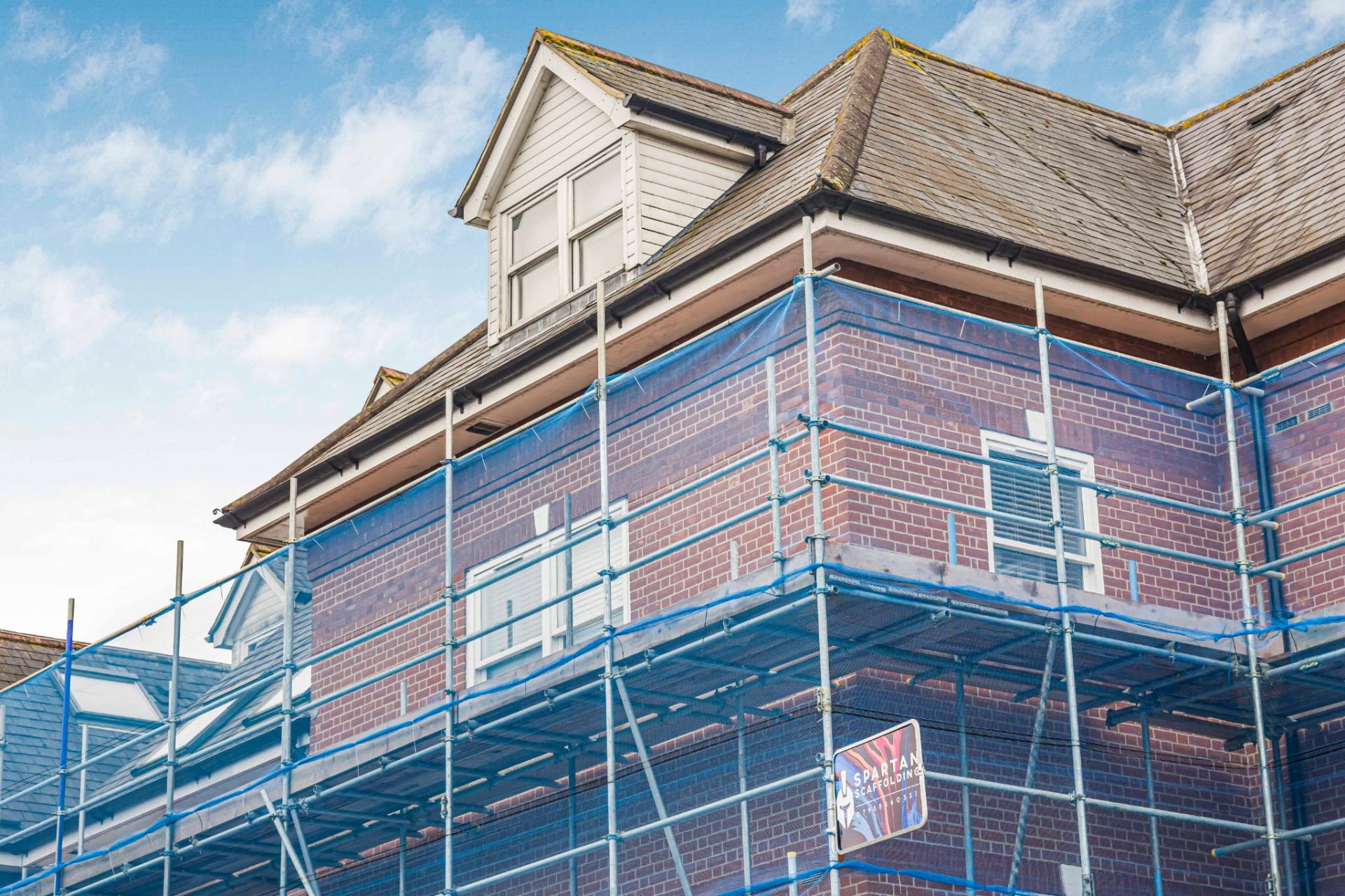 Domestic scaffold on a residential house
