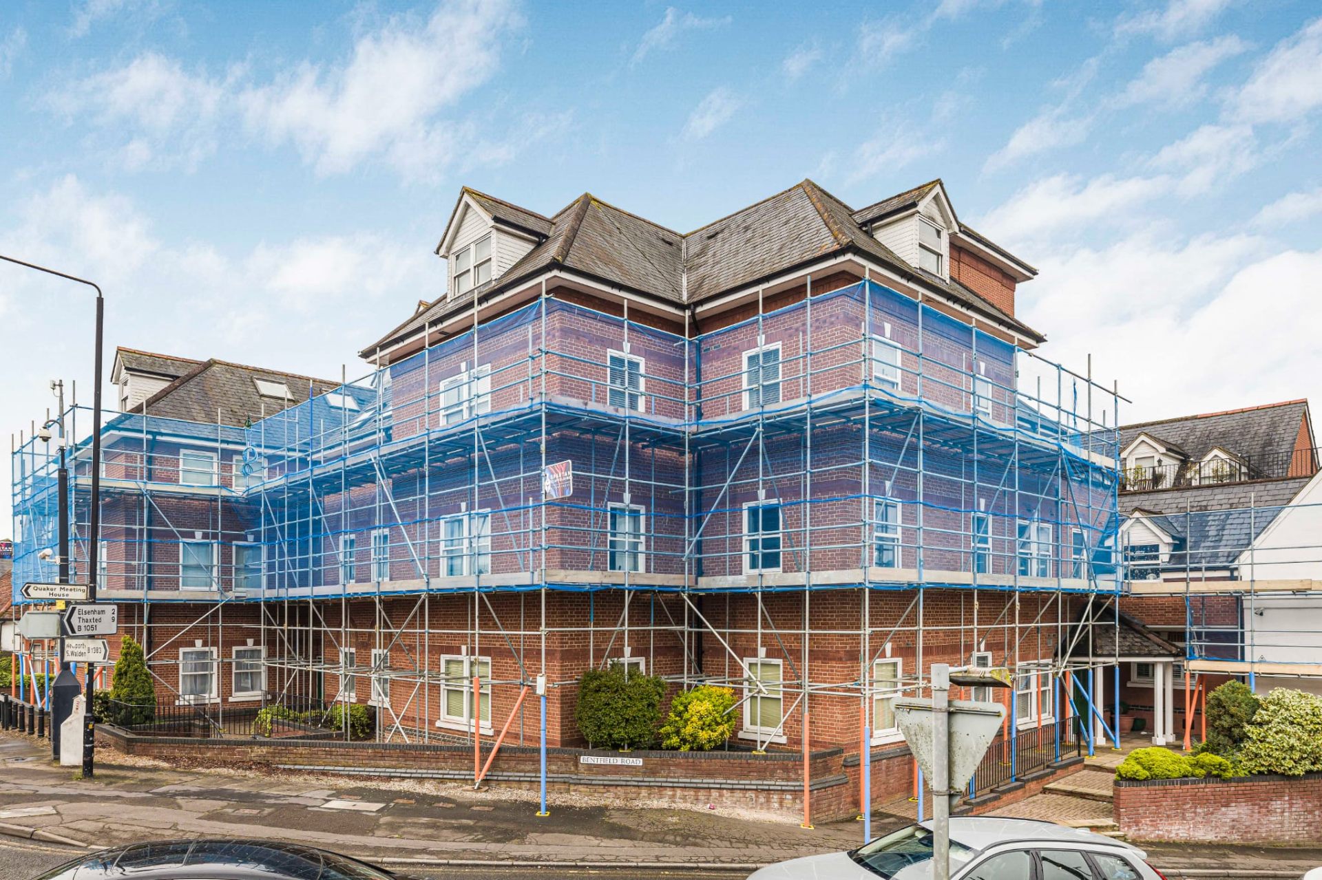 Scaffolding on a multi-storey apartment block