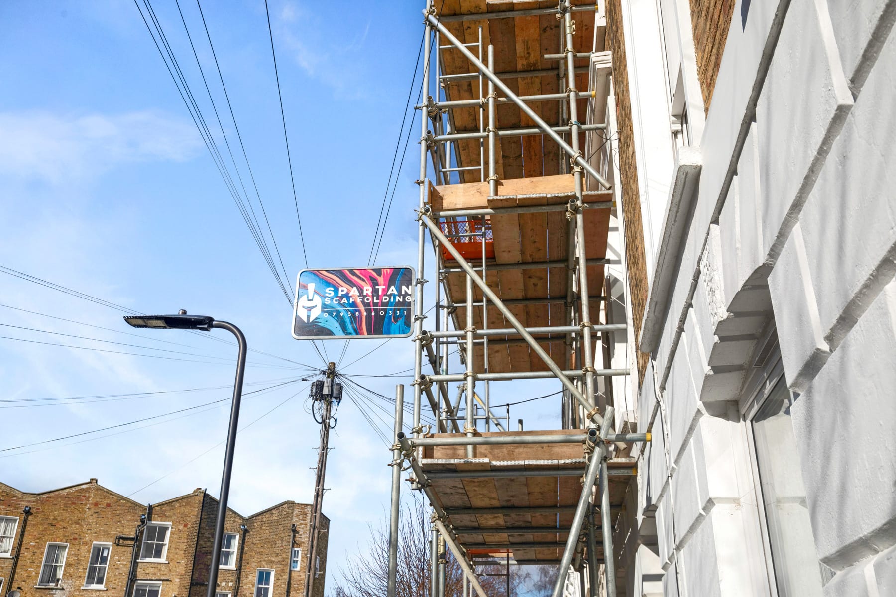 Scaffold on a multi-storey residential property